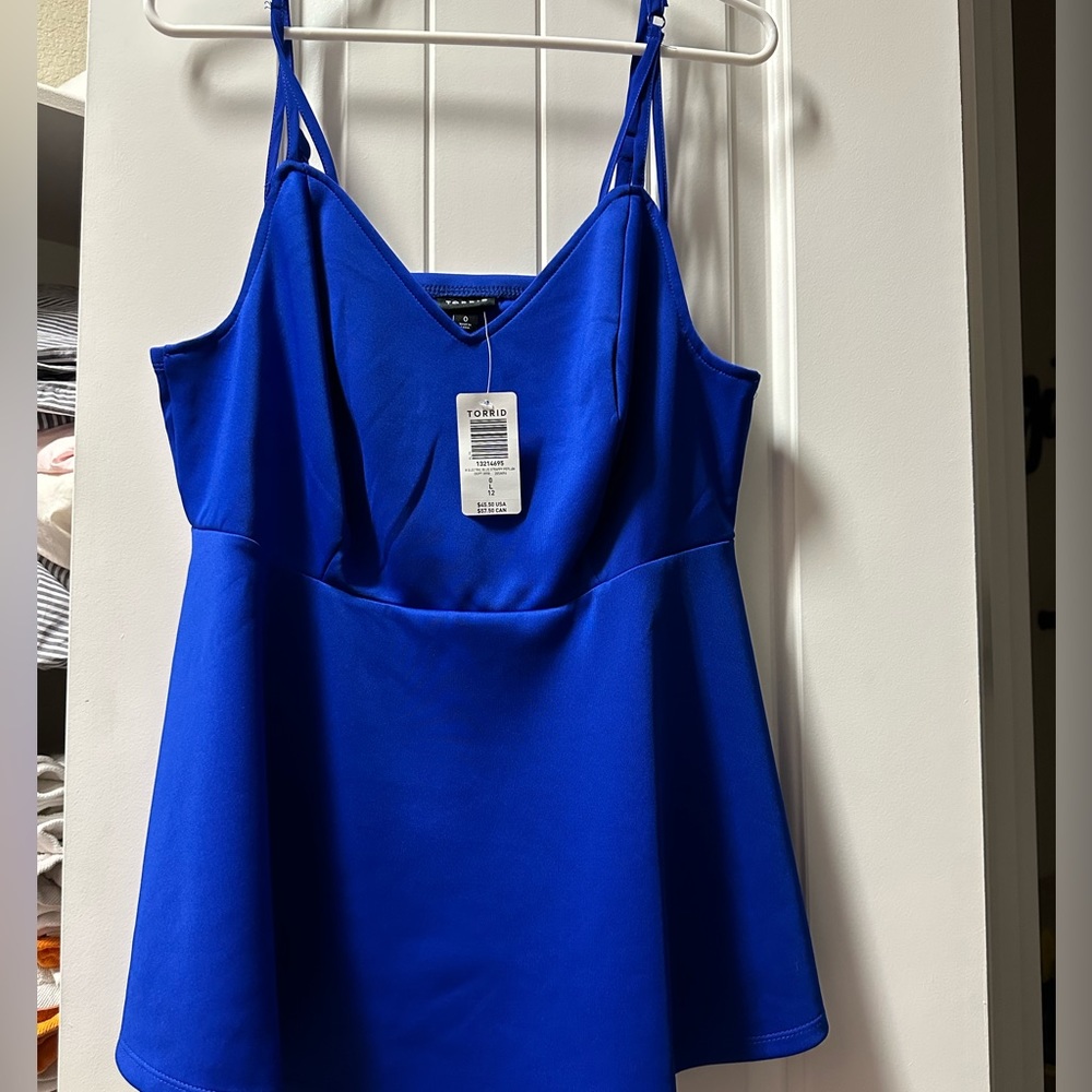 Royal blue peplum top